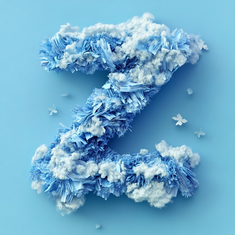 冰雪风格字母立体纸质纹理