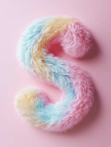 柔软绒毛字母设计