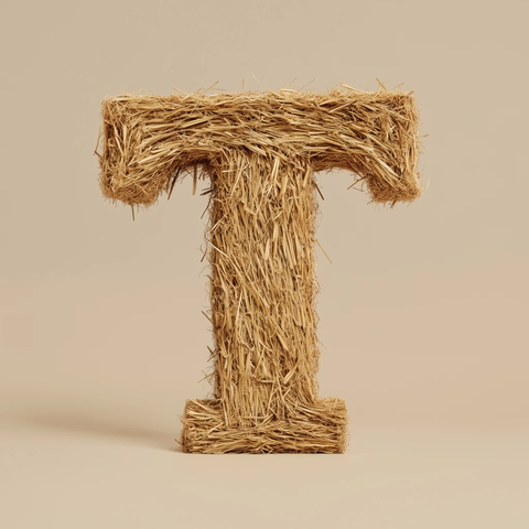 稻草字母中性背景