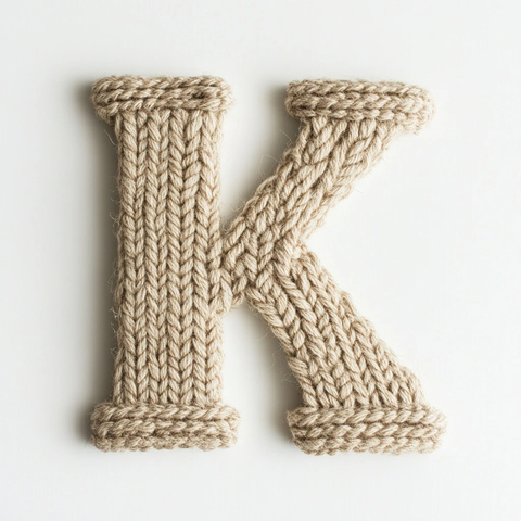 白底针织编织字母