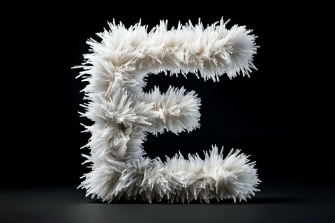 白霜花朵字母悬浮