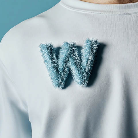 男士白恤型毛绒胸针