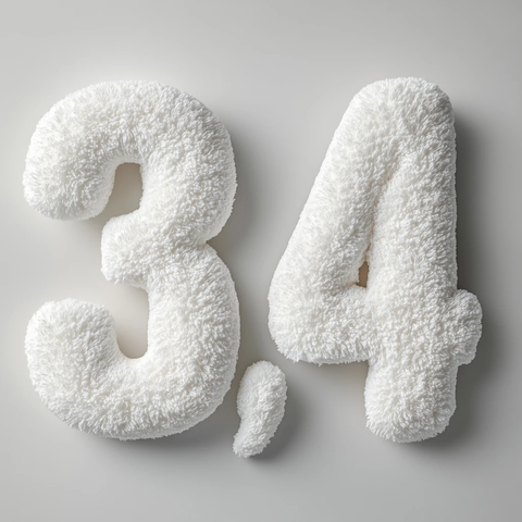 数字和的柔软枕头