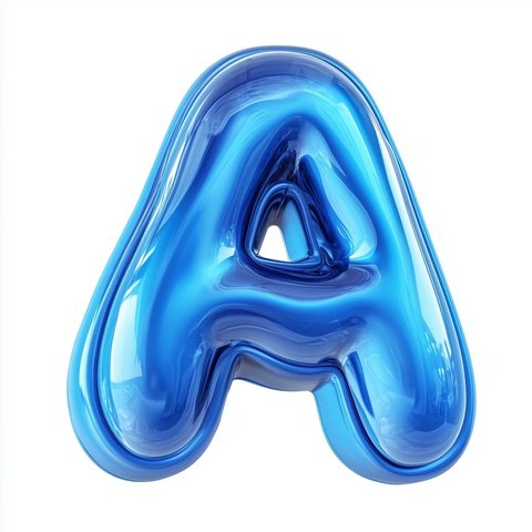 蓝色橡胶字母悬浮设计