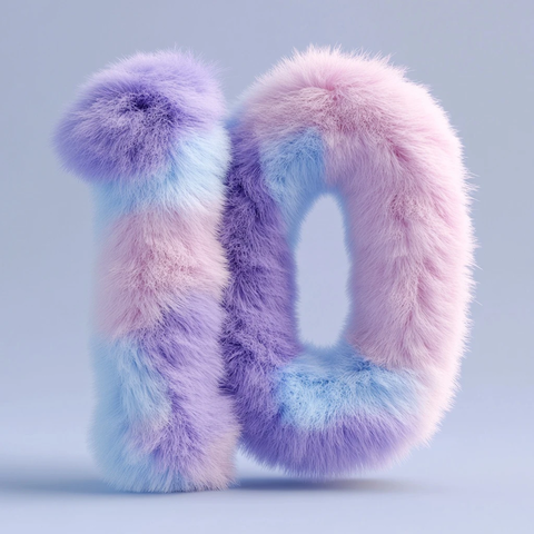 蓝紫色调毛绒数字模型