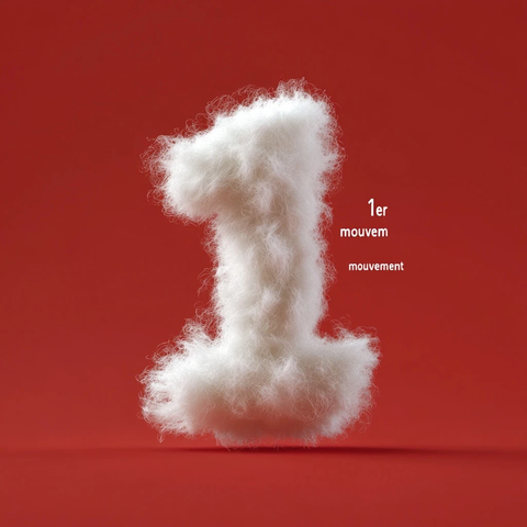 红色背景上的柔软羊毛文字