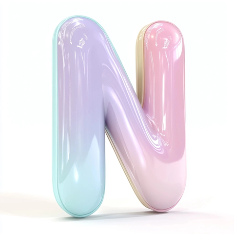 圆润字母糖果色透明效果