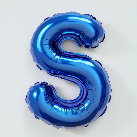 蓝色气球字体字母