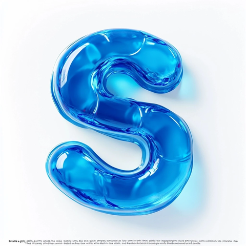蓝色半透明字母形软糖