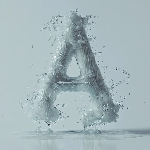 悬浮水滴形成字母