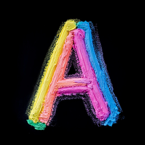 彩色粉笔字母高清图案