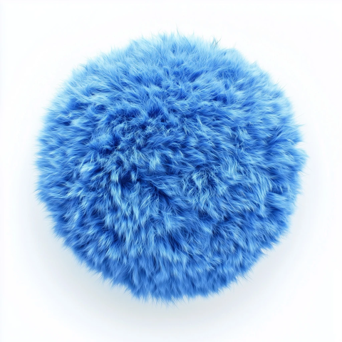 蓝色绒球白背景