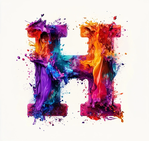 字母彩色油漆爆炸效果