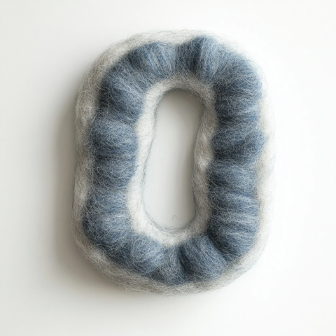 灰色羊毛针毡数字