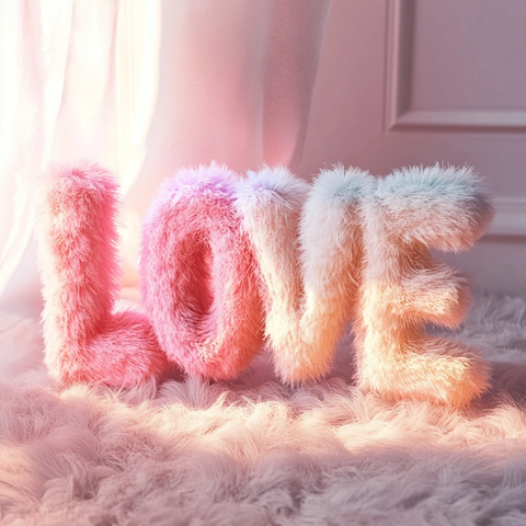 梦幻绒毛字母拼出