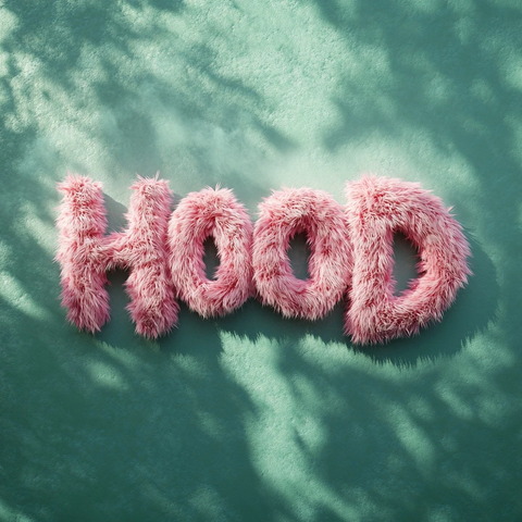 粉色字母与薄荷背景