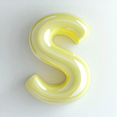 大写字母黄色流线形
