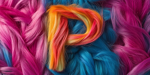 大写字母带彩色毛发背景