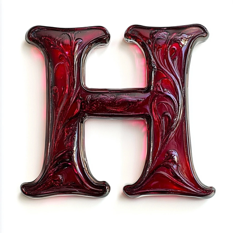 红宝石色玻璃字母