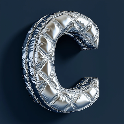 银色字母悬浮空中