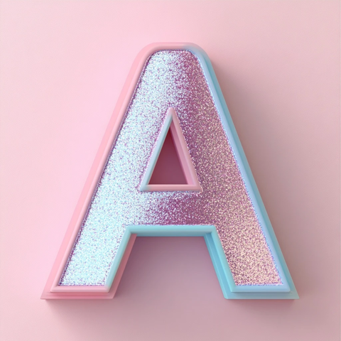 字母淡彩装饰元素