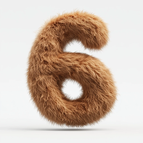 漂浮数字被狗毛包围