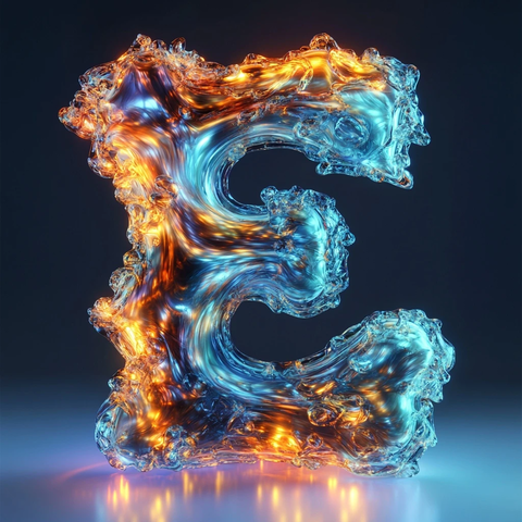 荧光字母超现实插画