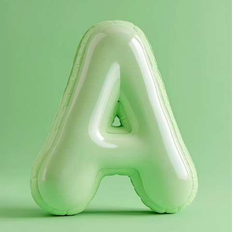 绿色卡通字母充气效果