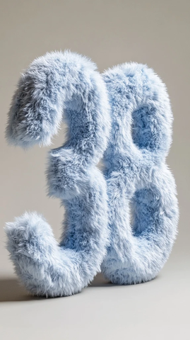 柔软绒毛立体数字