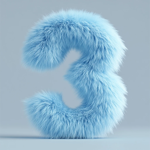 数字蓝白毛绒设计