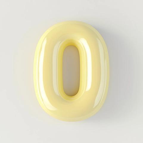 白色背景上的柔和黄字母