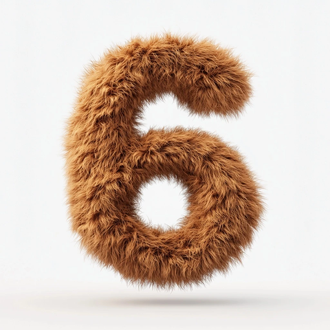 漂浮数字被狗毛包围