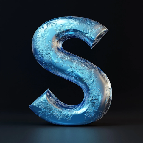 蓝色字母光泽背景