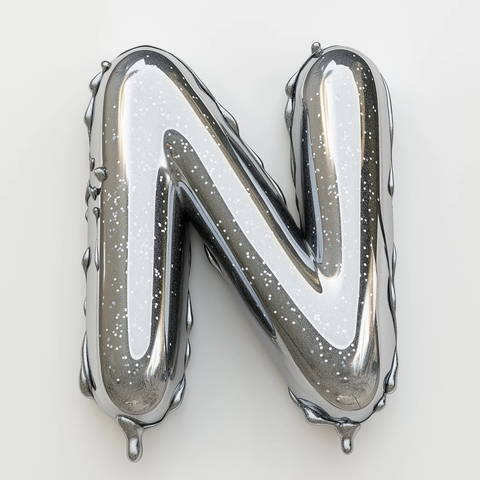 银色闪粉滴落字母