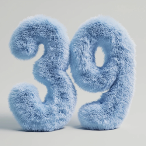 柔软蓝绒数字立体质感