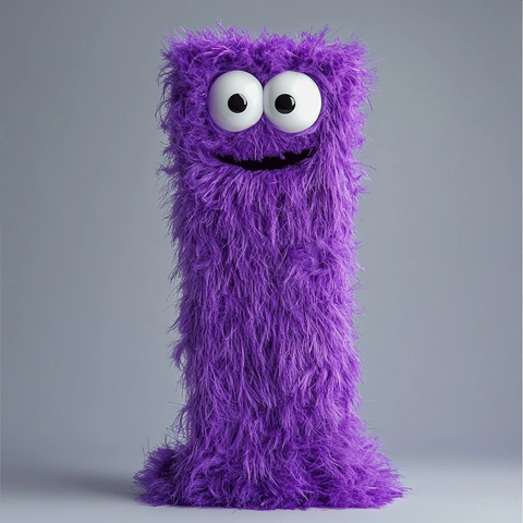 紫色搞笑毛绒字母玩偶