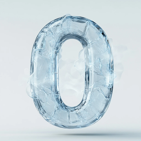 冰雕数字零晶莹剔透