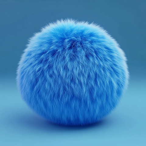蓝色绒毛球体动态造型