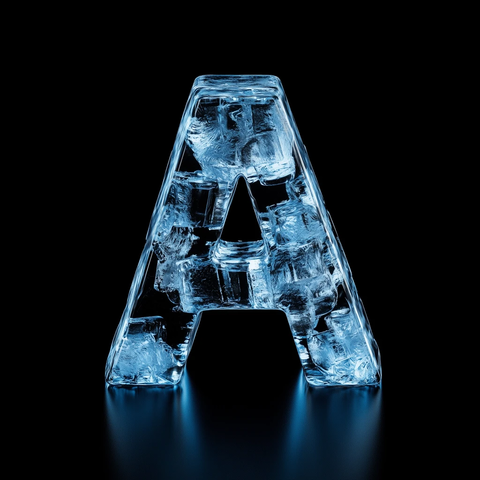 冰雕字母形状冰块