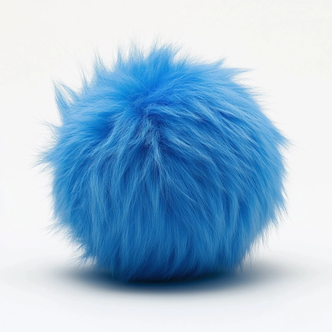 蓝色毛绒球效果