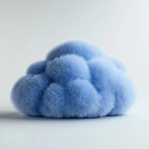 蓝色云朵玩偶高清渲染图