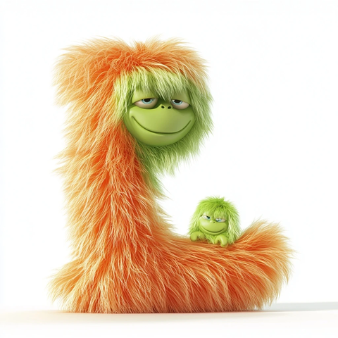 字母造型可爱怪兽模型