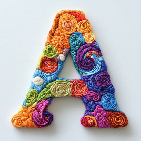 绒面刺绣字母浅色背景