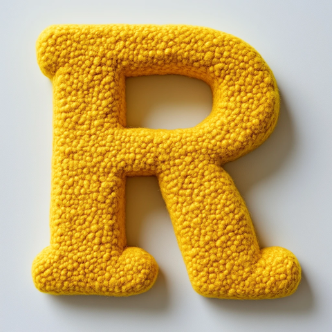 黄色毛毡手工字母设计