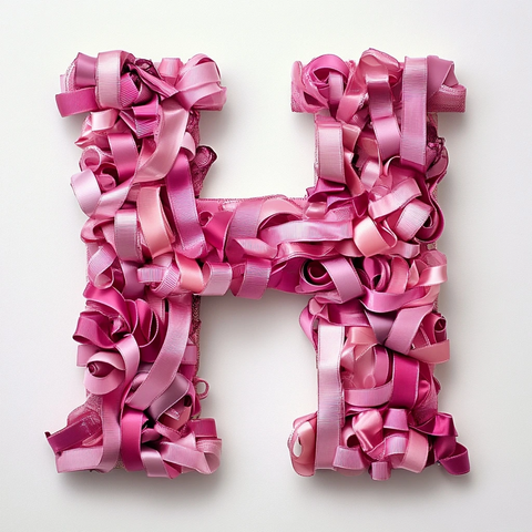 粉色丝带组成的字母