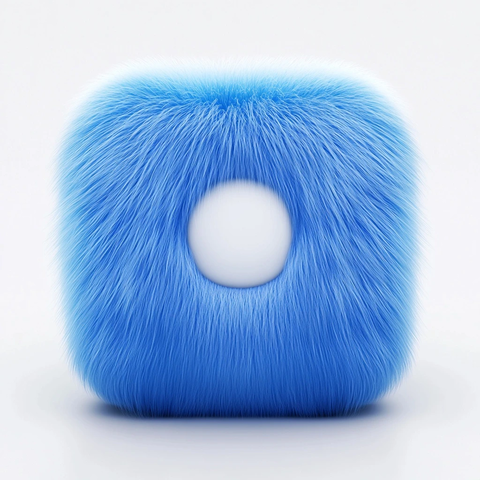 蓝色软毛标志立体图标