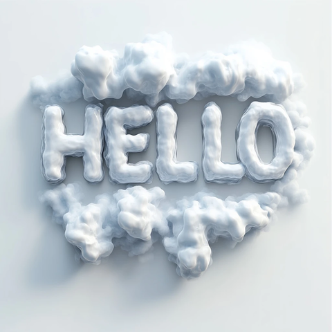 云雾泡沫构成的文字