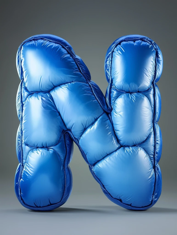 蓝色照明字母雕塑