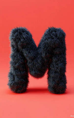 黑色绒布字母椅红背景