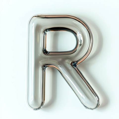 透明玻璃字体字母